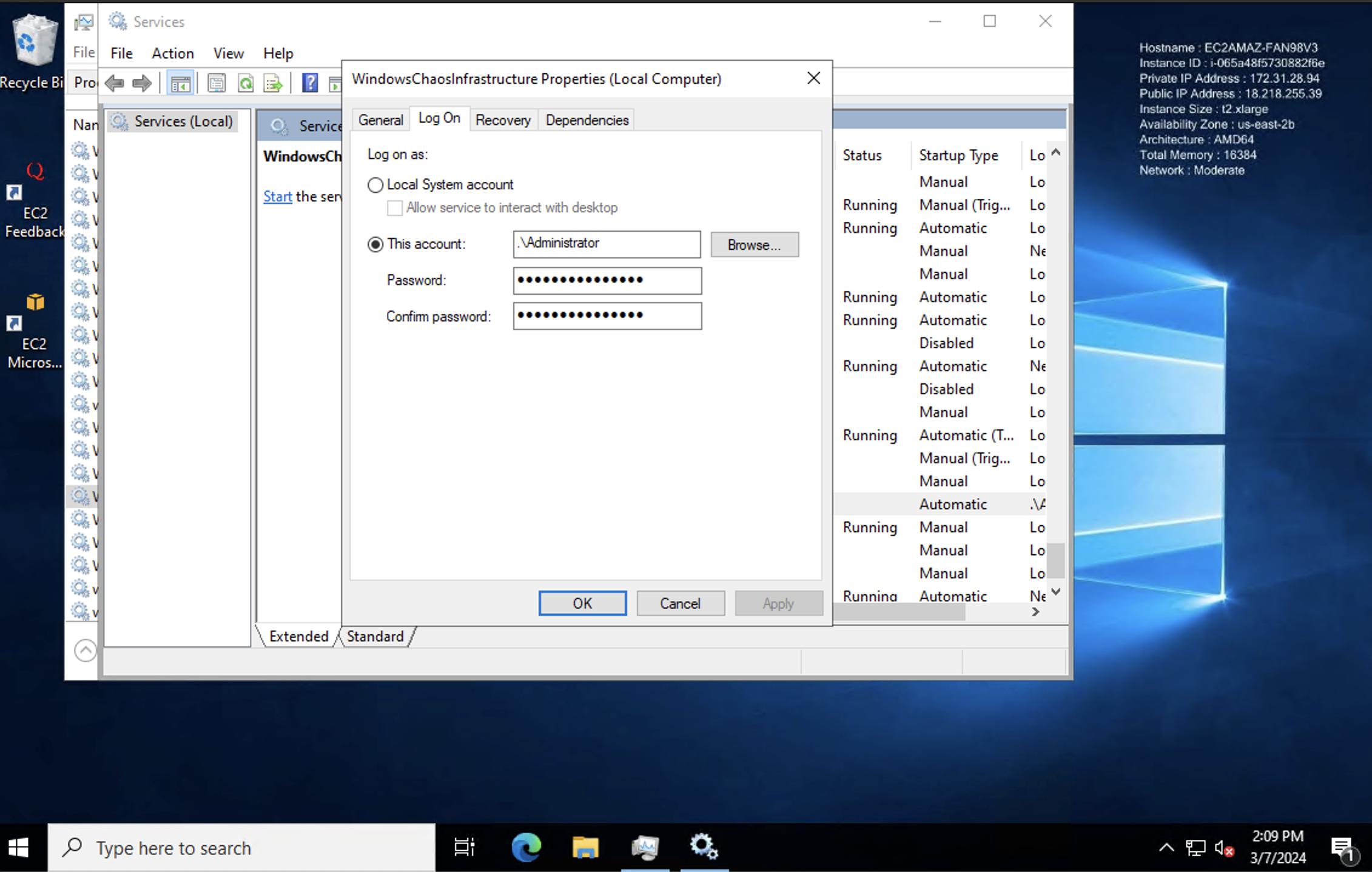Provide User Credentials